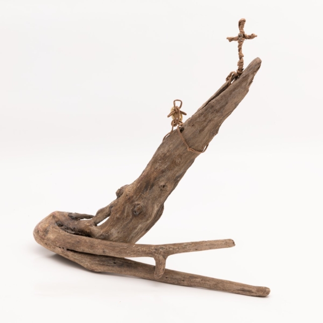 Wanderer zum Gipfelkreuz